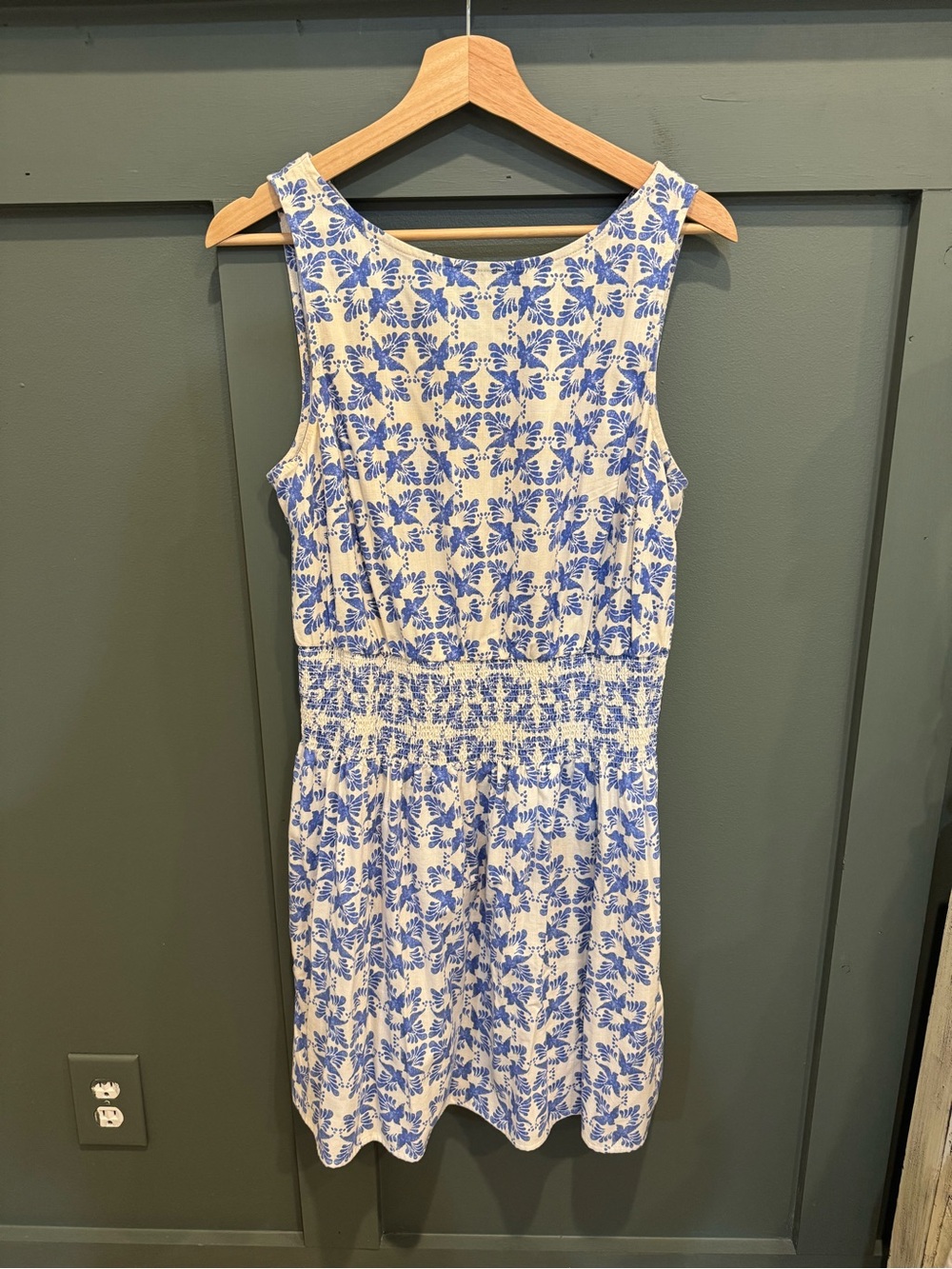 Universal Thread White Mini Dress with Blue Floral Print